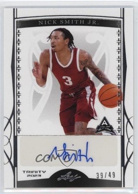2022-23 Leaf Trinity Silver /49 Nick Smith Jr #BA-NSJ Auto 13u1