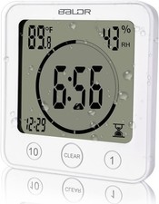 Waterproof Bathroom Digital Shower Clock Timer Alarm Temperature Meter Humidity
