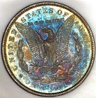 1897 O MORGAN DOLLAR**RARE KEY DATE**SEMI PL REVERSE**RAINBOW** NR #64896
