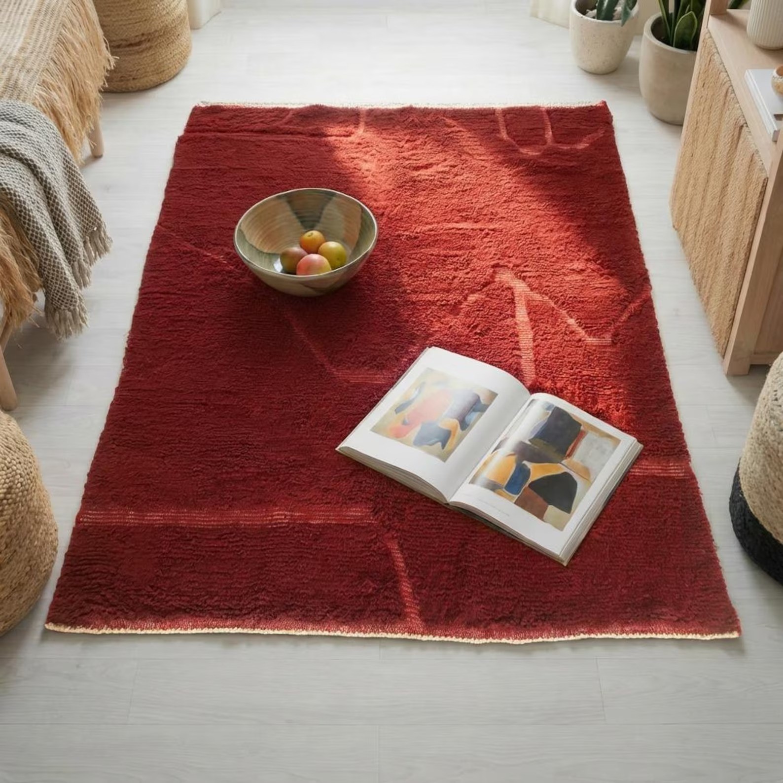 Moroccan rug - handmade beni ourain style - 8x10 area rugs - large authentic