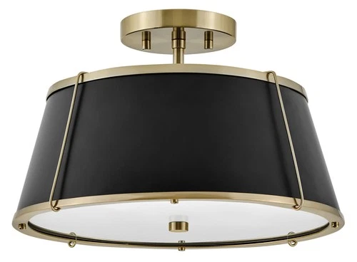 Hinkley Lighting 4893 Clarke 2 Light 15"W Semi-Flush Ceiling - Brass - Picture 1 of 12