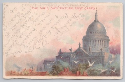 St Pauls Cathedral London Blick aus Redaktion Fenster Mädchen eigene Postkarte 1916