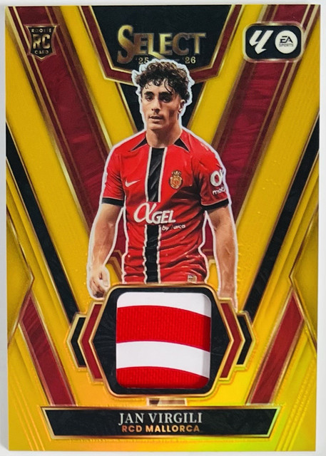 Jan Virgili 2025-26 Panini Select La Liga Swatches Jersey GOLD Prizm SSP RC /10