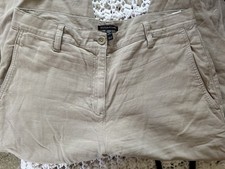 Eileen Fisher Pants Womens 10 Hemp Stretch Tan Tapered Organic Cotton NWOT