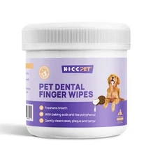 HICC Pet Teeth Cleaning Wipes for Dogs & Cats, Vet-Recommended Remove Bad Breath