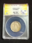 1930 S STANDING LIBERT QUARTER ANACS AU 50 DETAILS CLEANED