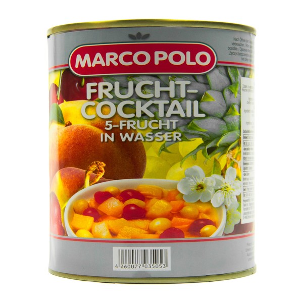 Marco Polo 5-Frucht-Cocktail In Wasser 1 Dose FüLlmenge 820G Atg 500G-image
