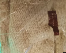 Zara Home ;Mohar  Strick Decke grau blau Neu Etikett