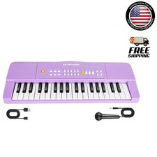 Vibrant Purple Kids Piano Keyboard with Microphone - 37 Key Musical Fun