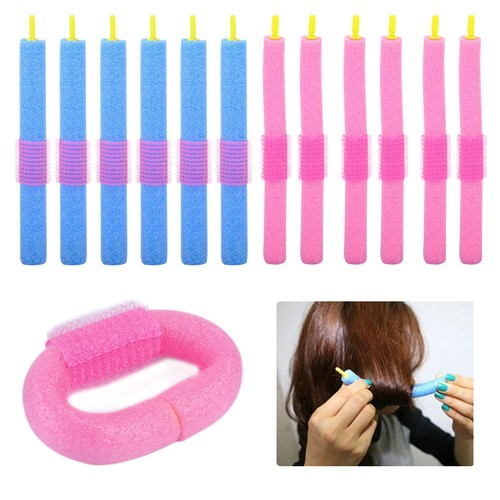 12 stück Schaum Lockenwickler Schwamm Kurvenreich Haarwickler DIY Haar Locken - Bild 1 von 5