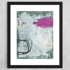 Original Grunge Minimalist Modern Art Collage Painting 8.5x11 "Rutidosis" Signed