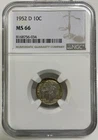 1952-D Roosevelt Dime 10c NGC MS66 Mint State Uncirculated