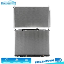 Aluminum Radiator And A/C Condenser For 2009 2010 2011-2015 Honda Pilot 3.5L V6