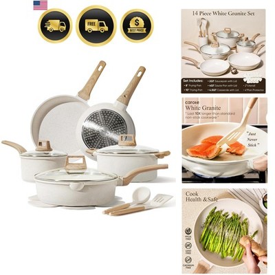 14 Pcs Pots and Pans Set Nonstick,Cookware Set Kitchen Cooking Set with Utens...