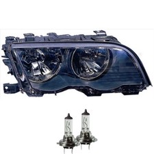Scheinwerfer rechts Schwarz H7/H7 für BMW 3er Cabriolet E46 inkl. Osram Lampen