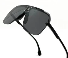 Men's SUNGLASSES DESIGNER SQUARE RETRO RIMLESS SHADES DESIGNER STYLE FASHION NEW