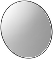 Yamazaki Magnetic Bathroom Mirror, Round, 23cm, Black, W23 x D1.4 x H23cm