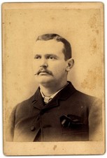 Cabinet Card Circa 1880s Unmarked Handsome Man with Mustache In Suit