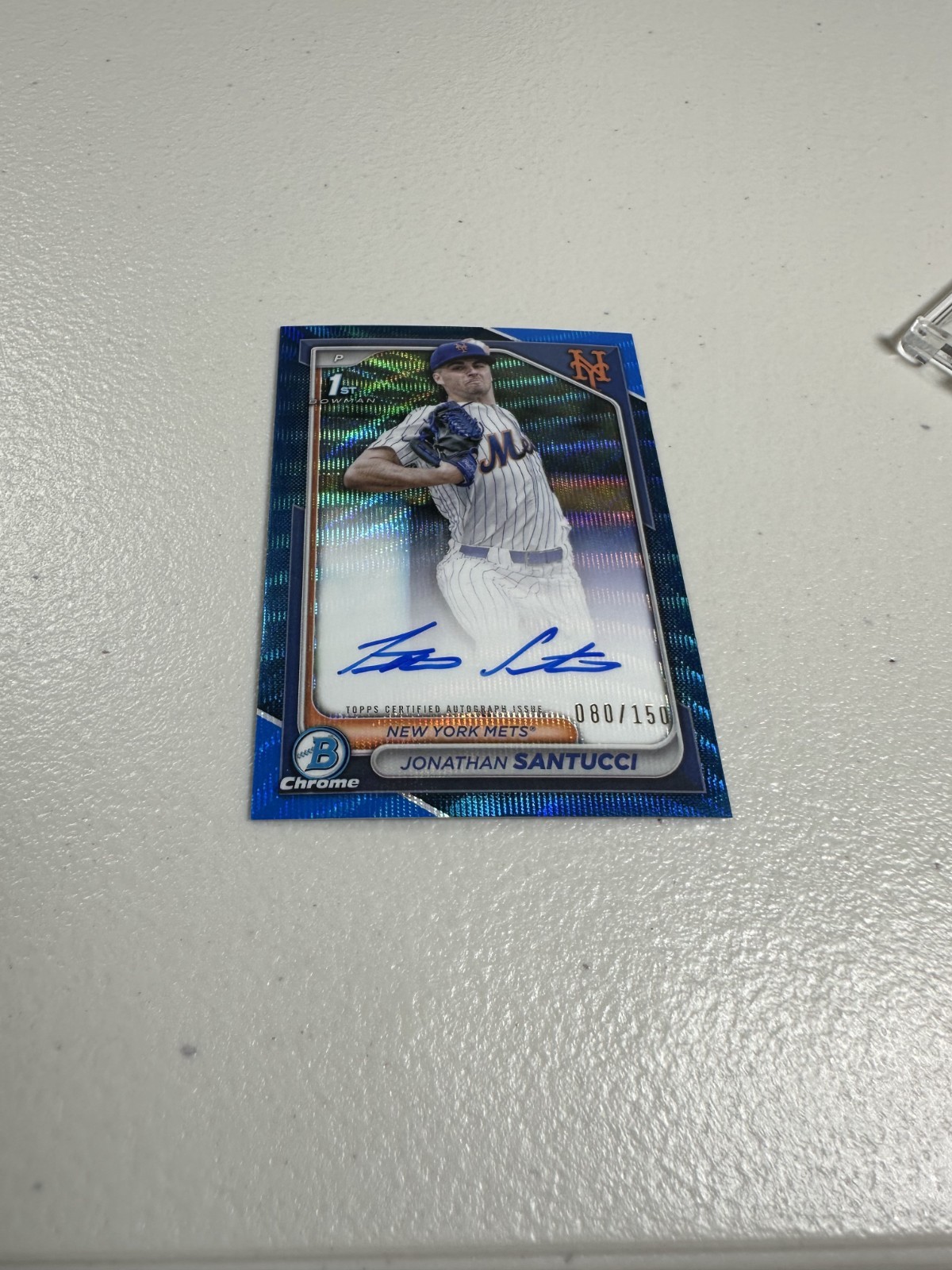 2024 Bowman Draft Chrome Jonathan Santucci Blue Wave AUTO /150 #CPA-JS 1st