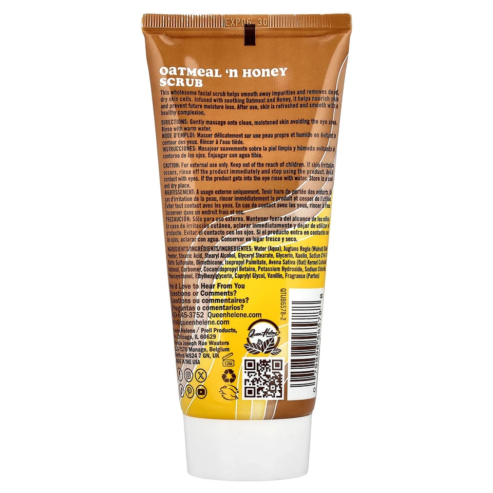 Oatmeal 'n Honey Scrub, Normal to Dry Skin, 6 oz (170 g) - Image 2 of 2