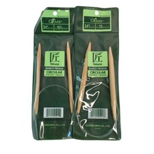 Clover Takumi Bamboo 24" Circular Knitting Needles Sz 10.5/6.5mm  13/9mm
