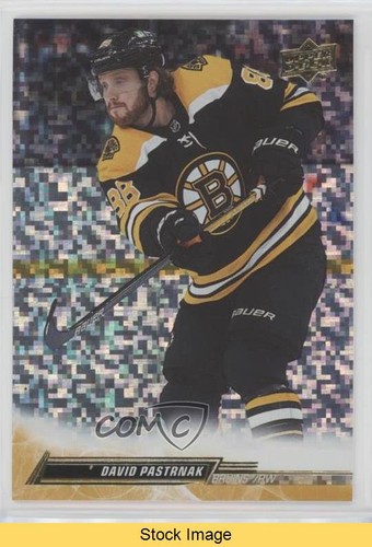 David Pastrnak [Rainbow Foil] #16 2022 Upper Deck card