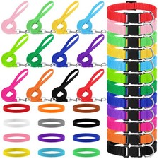 36 Pcs Puppy Collar and Leash Set, Adjustable Colorful Dog Collar and Leash Q...