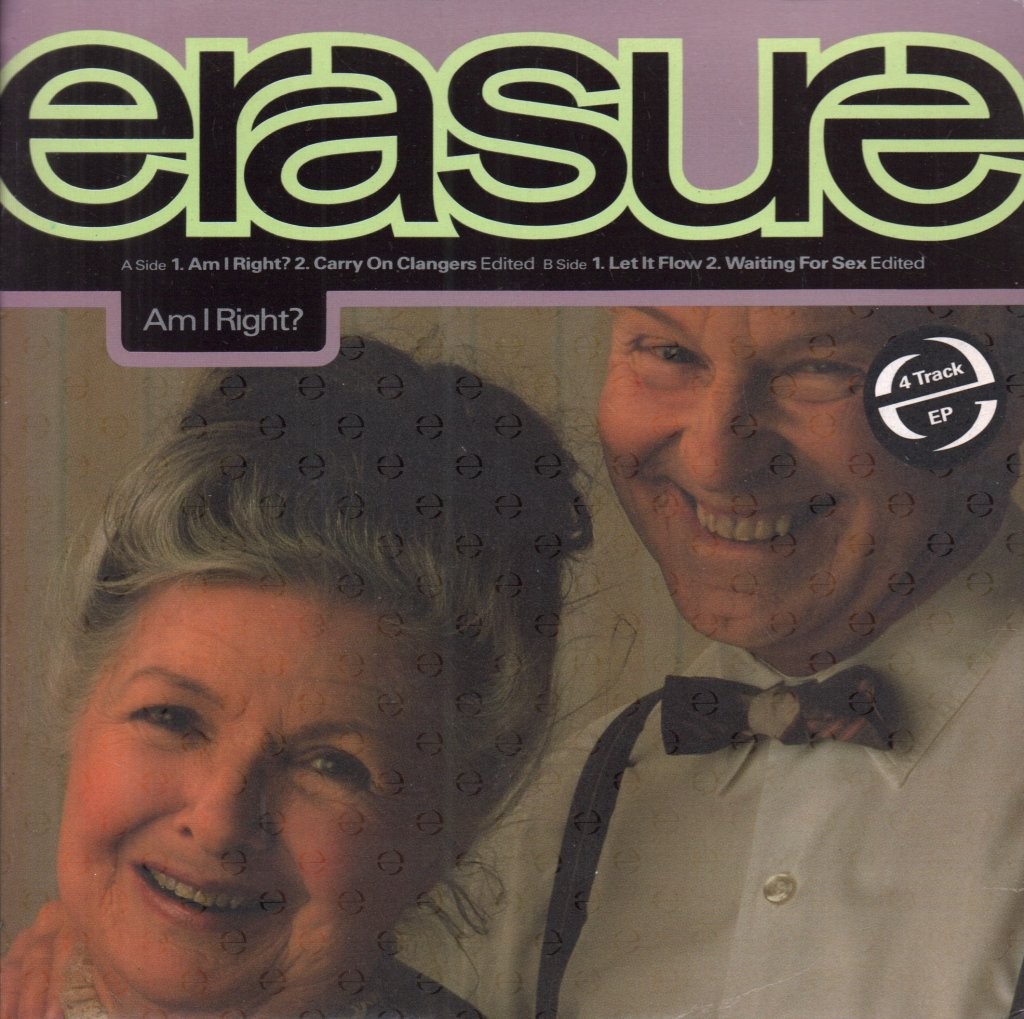 Erasure Am I Right 7"" vinyl UK Mute 1991 in pic sleeve has info sticker on front