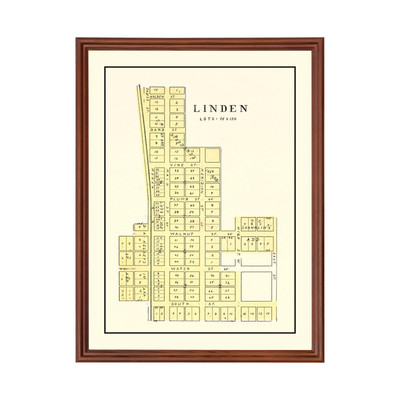 Old Map of Linden, IN 1898 - Vintage Linden Indiana Art