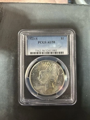 1923 Silver Peace Dollar PCGS AU58