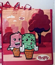 Thrifty Ice Cream Reusable 2 Sided Shopping Bag New with Tags STRONG