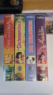 Disney VHS CIB + Flyer Der König der Löwen  Aladdin Dschungelbuch 101 Dalmatiner