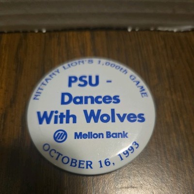 1993 PENN STATE FOOTBALL BUTTON - NITTANY LIONS 1000TH GAME -  vs Michigan