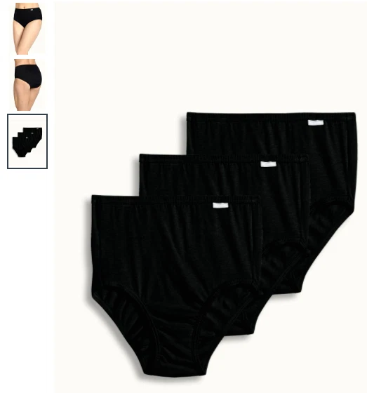 Women's Jockey 3-Pack Briefs ( Black) 100% Cotton Comfort Classic Underwear - Image 4 of 4