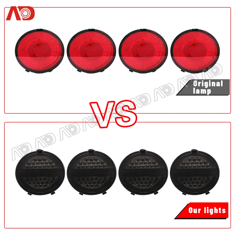 Luz trasera LED roja 4 piezas lámpara de freno ahumada para Chevrolet Corvette C6 2005-2013 Foto 4 de 4