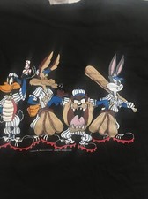 Vintage Looney Tunes Baseball Shirt 90s Daffy , Wile E , Taz, Bugs Rare Large