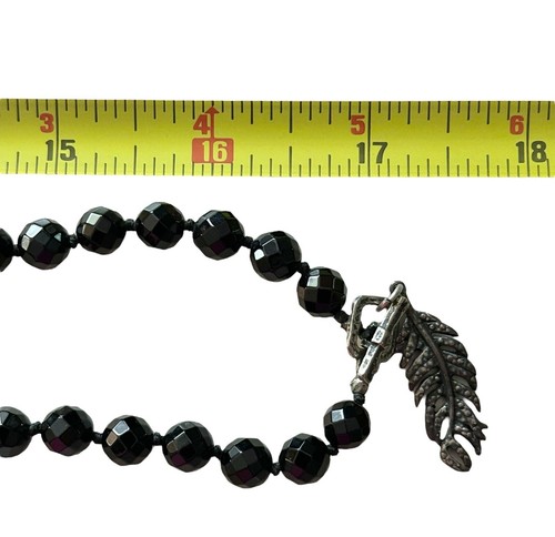Love Heals Halskette facettiert schwarz Onyx Samen Perle Sterlingsilber Halskette 34"" - Bild 8 von 14