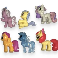 Lot Of 6 My Little Pony Mini Figures FiM Rainbow Dash Clear Translucent MLP Etc