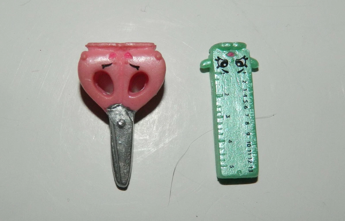 SHOPKINS Season 3 Pink Parl SNIPPY SCISSORS Green RITA RULER Set