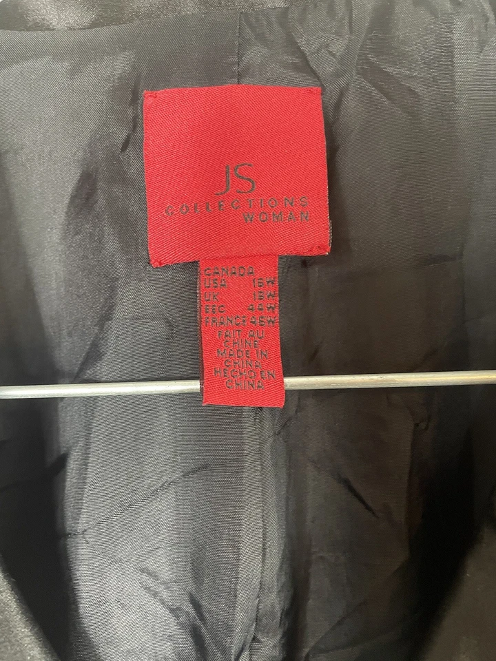 JS Collections Woman Blouse Size 16 W Multicolor 3/4 Sleeve Button Down - Image 2 of 4