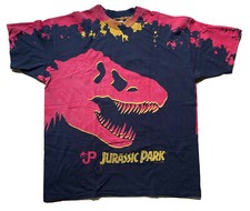 Vintage 1993 All Over Print Jurassic Park Tee Shirt XL Single Stitch