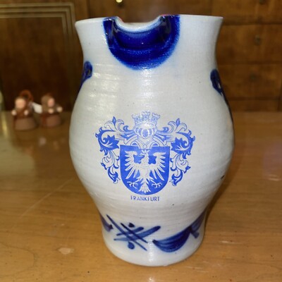 Cobalt Blue Stoneware salt glaze 1/2 liter pitcher  Frankfurt 