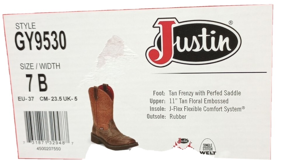 Justin Women's US Size 7B Western Boots GY9530 eBay