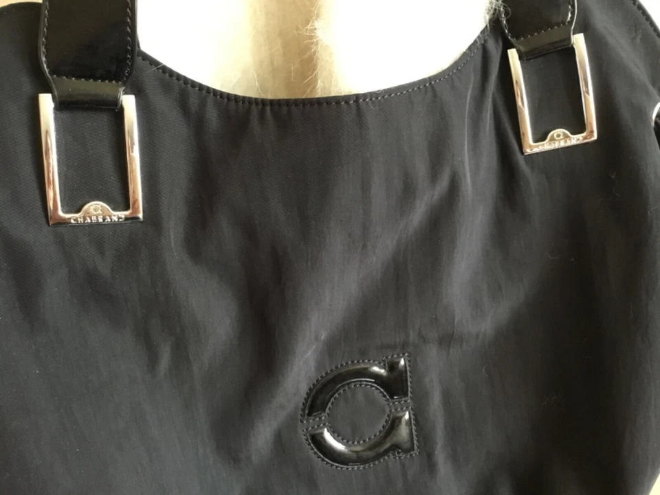 Grand sac toile Chabrand noir porté épaule en parfait état. - Photo 3/4