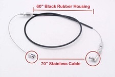 5ft long Universal Throttle Cable Replacement Black Rubber Car Truck 60"