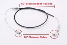 5ft long Universal Throttle Cable Replacement Black Rubber Car Truck 60"