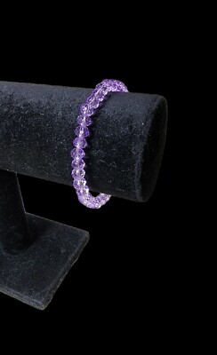 Purple crystal stretchy bracelet