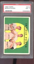 1959 Topps #519 Infield Power Frank Malzone Runnels Gernert PSA 7 Graded Card NM