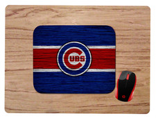 CHICAGO CUBS WOOD-GRAIN DESIGN MOUSEPAD MOUSE PAD HOME OFFICE GIFT