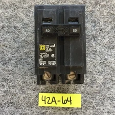 SQUARE D HOM250 2 POLE 50 AMP BREAKER 1 YEAR WARRANTY NOS